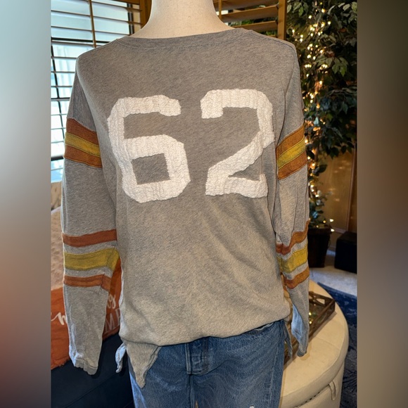 ‼️WE THE FREE by Free People “62” Retro Varsity Long Sleeve Top - SIZE SMALL 👀👀👀 - Picture 3 of 10